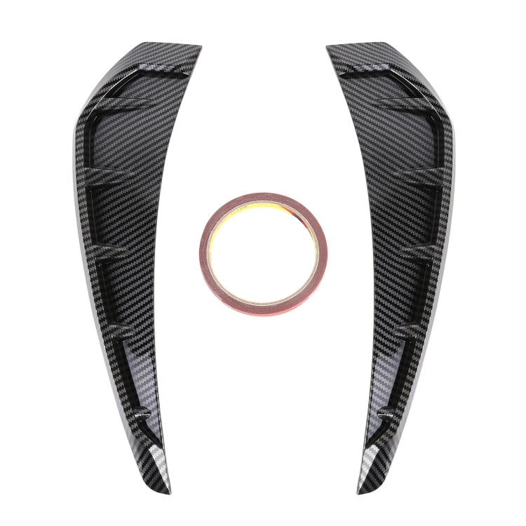 Adesivo decorativo esterno in silicone morbido per auto da 2 pezzi, struttura in fibra di carbonio, Carbon Fiber Texture