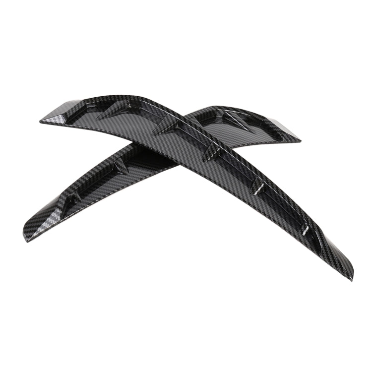 Adesivo decorativo esterno in silicone morbido per auto da 2 pezzi, struttura in fibra di carbonio, Carbon Fiber Texture