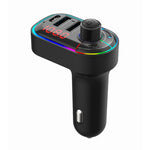 Trasmettitore FM Bluetooth per caricabatterie doppio USB per auto multifunzionale C12 con luce atmosferica, C12