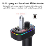 Trasmettitore FM Bluetooth per caricabatterie doppio USB per auto multifunzionale C12 con luce atmosferica, C12