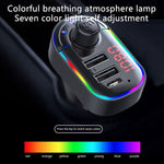 Trasmettitore FM Bluetooth per caricabatterie doppio USB per auto multifunzionale C12 con luce atmosferica, C12