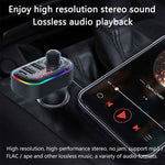 Trasmettitore FM Bluetooth per caricabatterie doppio USB per auto multifunzionale C12 con luce atmosferica, C12