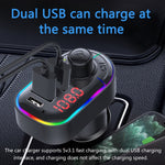Trasmettitore FM Bluetooth per caricabatterie doppio USB per auto multifunzionale C12 con luce atmosferica, C12