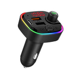 Trasmettitore FM Bluetooth con caricatore rapido doppio USB PD per auto multifunzionale C13 con luce atmosferica, C13
