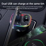 Trasmettitore FM Bluetooth con caricatore rapido doppio USB PD per auto multifunzionale C13 con luce atmosferica, C13