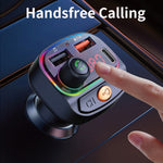 Trasmettitore FM Bluetooth per caricabatteria USB multifunzionale C15 doppio 3.1A+Type-C con luce atmosferica, C15