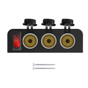 Presa accendisigari per auto 3 in 1 12-24V 16A con controllo dell'interruttore di protezione da sovraccarico, 3 in 1 12-24V 16A