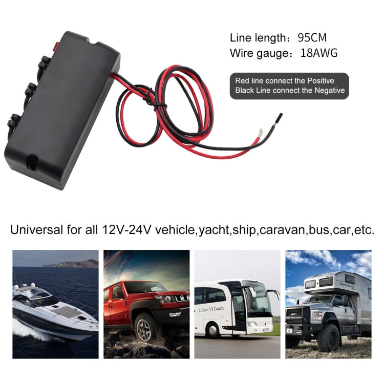 Presa accendisigari per auto 3 in 1 12-24V 16A con controllo dell'interruttore di protezione da sovraccarico, 3 in 1 12-24V 16A