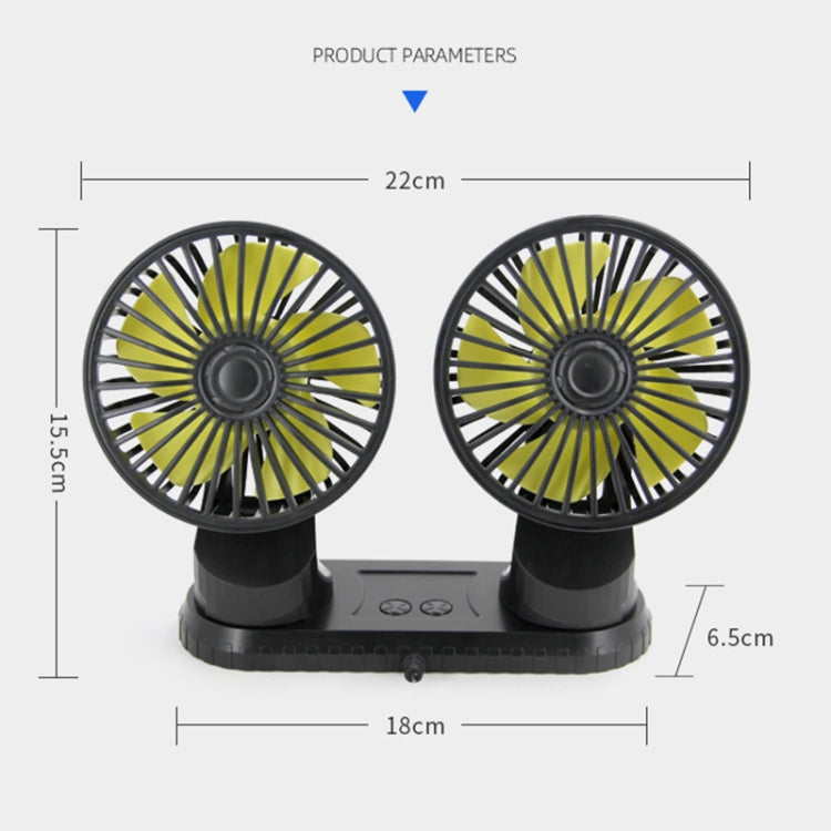 Ventola di raffreddamento elettrica a doppia testa USB per console centrale auto F404 con aromaterapia, F404