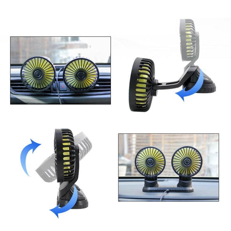 Ventola di raffreddamento elettrica a doppia testa USB per console centrale auto F404 con aromaterapia, F404