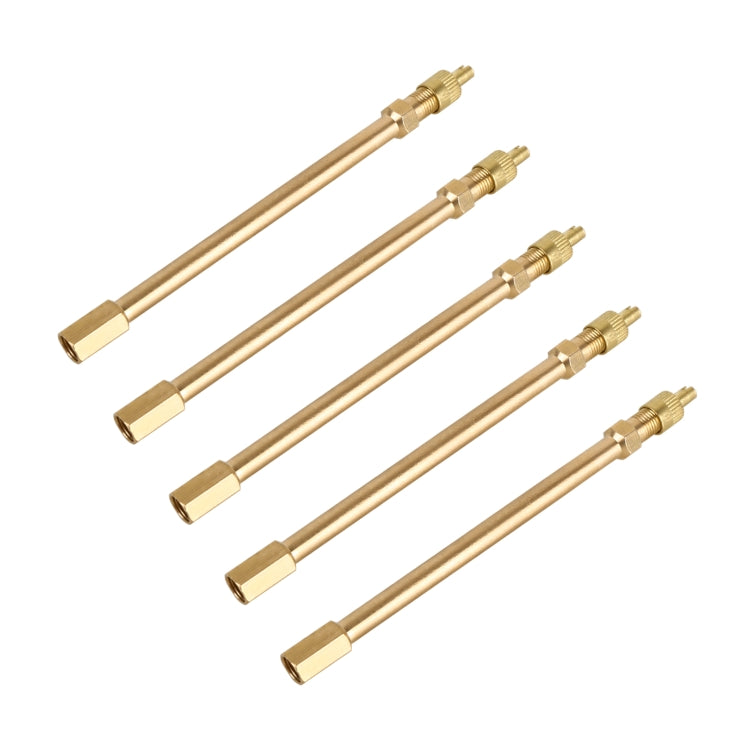 Tubo di prolunga gonfiabile per valvola pneumatici per auto da 5 pezzi, lunghezza: 120 mm, 120mm, Pure Copper