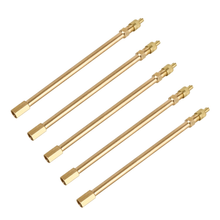 Tubo di prolunga gonfiabile per valvola per pneumatici per auto da 5 pezzi, lunghezza: 150 mm, 150mm, Pure Copper