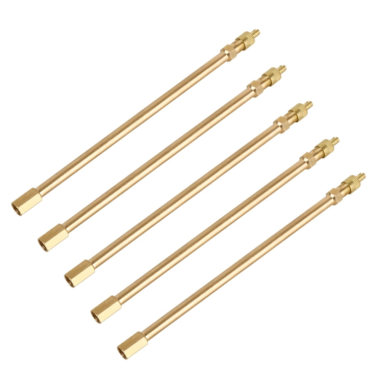 Tubo di prolunga gonfiabile per valvola pneumatici per auto da 5 pezzi, lunghezza: 180 mm, 180mm, Pure Copper