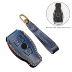 Hallmo Custodia protettiva per chiave in pelle di vacchetta per auto per vecchia Mercedes-Benz E300L, For Old Mercedes-Benz E300L