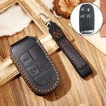 Hallmo Custodia protettiva per chiave in pelle di vacchetta per auto per Jeep Compass, For Jeep Compass