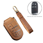 Hallmo Custodia protettiva per chiave in pelle di vacchetta per auto per Jeep Compass, For Jeep Compass