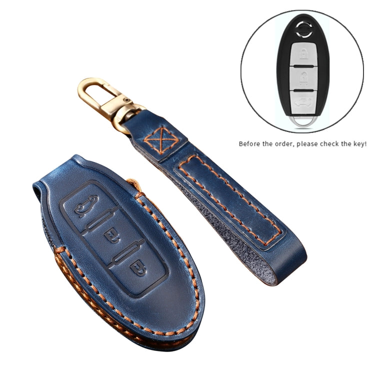 Hallmo Custodia protettiva per chiave in pelle di vacchetta per auto per Nissan Sylphy a 3 pulsanti, For Nissan Sylphy 3-button Tail Box
