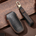 Hallmo Custodia protettiva per chiave in pelle di vacchetta per auto per Ford Focus A Style, For Ford Focus A Style