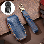 Hallmo Custodia protettiva per chiave in pelle di vacchetta per auto per Ford Focus A Style, For Ford Focus A Style