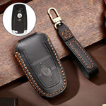 Hallmo Custodia protettiva per chiave in pelle di vacchetta per auto per Ford Focus B Style, For Ford Focus B Style