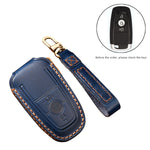 Hallmo Custodia protettiva per chiave in pelle di vacchetta per auto per Ford Focus B Style, For Ford Focus B Style