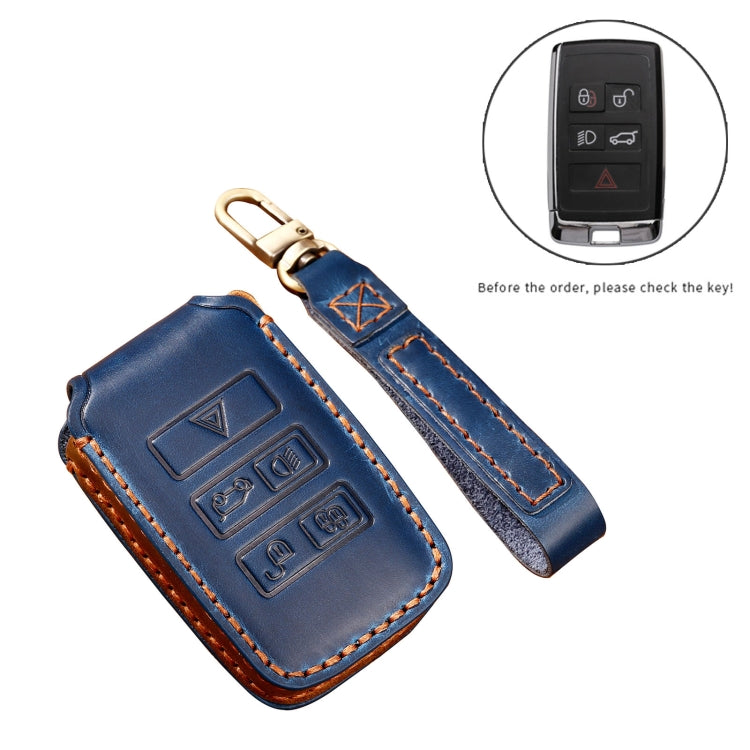 Hallmo Custodia protettiva per chiave in pelle di vacchetta per auto per Land Rover Discovery 5 B Style, For Land Rover Discovery 5 B Style