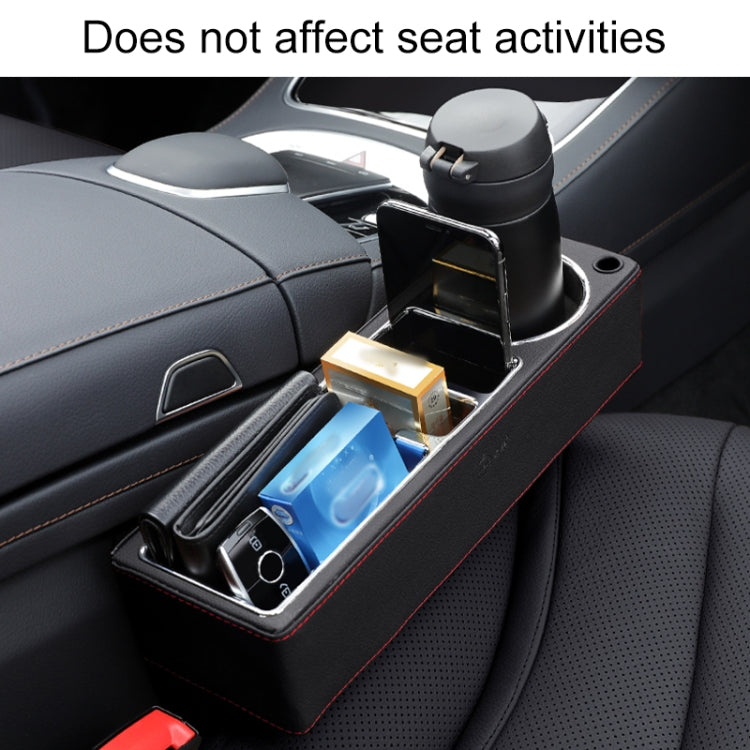 Console multifunzionale per auto Scatola in pelle PU Portabicchieri Sedile Gap Scatola portaoggetti laterale, Storage Box (Black), Storage Box (Beige), Storage Box (Brown)