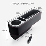 Console di ricarica rapida wireless multifunzionale per auto Scatola in pelle PU Portabicchieri Sedile Gap Scatola portaoggetti laterale, Wireless Fast Charge (Black), Wireless Fast Charge (Beige), Wireless Fast Charge (Brown)