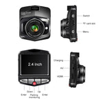Scudo di registrazione singolo per auto da 2,4 pollici 480P Registratore di guida Supporto DVR Monitoraggio parcheggio/Registrazione in loop (Nero), 2.4 inch