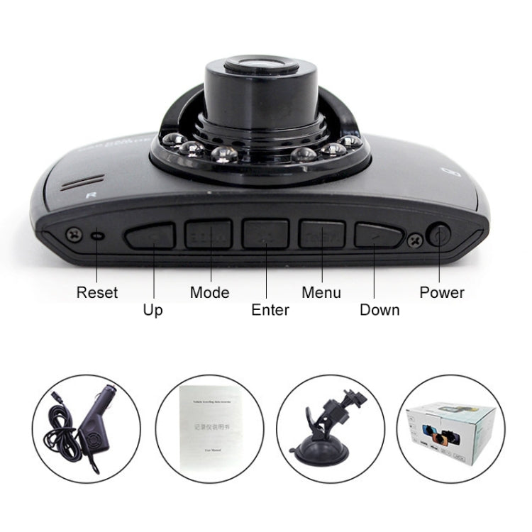 G30 Registratore di guida per auto da 2,2 pollici 480P con registrazione singola Supporto DVR Monitoraggio parcheggio / Registrazione in loop, 2.2 inch