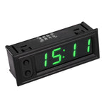 Orologio luminoso elettronico a LED ad alta precisione per auto 3 in 1 + termometro + voltmetro, 3 in 1 Green, 3 in 1 Blue, 3 in 1 Red