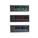 Orologio luminoso elettronico a LED ad alta precisione per auto 3 in 1 + termometro + voltmetro, 3 in 1 Green, 3 in 1 Blue, 3 in 1 Red
