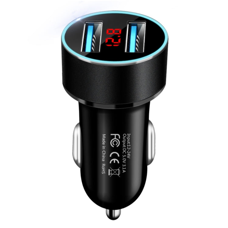 Caricatore doppio USB per auto JMG-C016A 5V 3.1A con display LED, JMG-C016A (Black), JMG-C016A (Gold), JMG-C016A (Blue), JMG-C016A (Red), JMG-C016A (Silver)