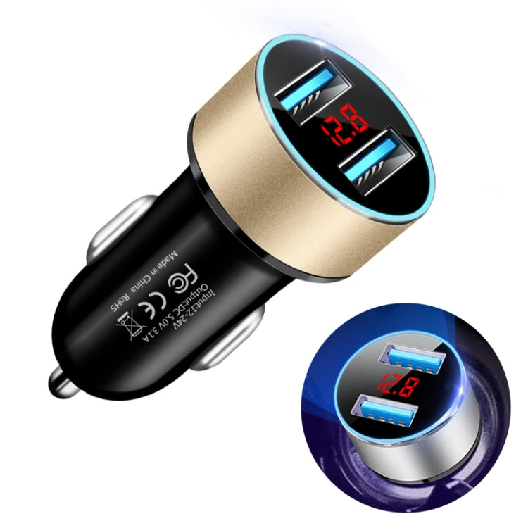 Caricatore doppio USB per auto JMG-C016A 5V 3.1A con display LED, JMG-C016A (Black), JMG-C016A (Gold), JMG-C016A (Blue), JMG-C016A (Red), JMG-C016A (Silver)