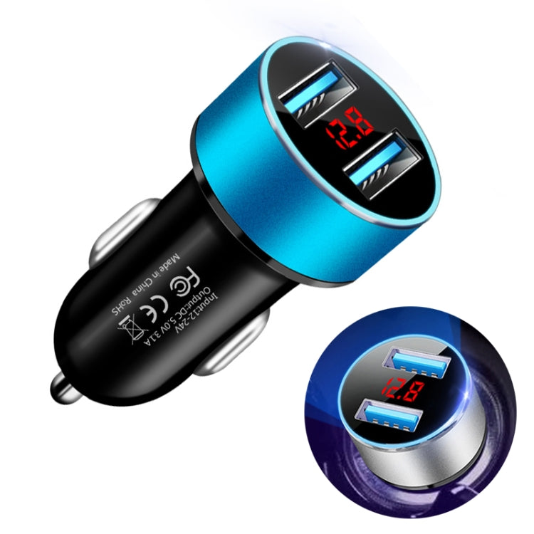 Caricatore doppio USB per auto JMG-C016A 5V 3.1A con display LED, JMG-C016A (Black), JMG-C016A (Gold), JMG-C016A (Blue), JMG-C016A (Red), JMG-C016A (Silver)