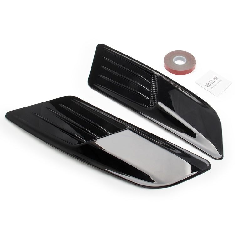 Set di 2 cappe di aspirazione del flusso d'aria decorative per auto, parafango laterale, set di cappe di sfiato per Ford Mustang 2015-2017, nero brillante, For Ford Mustang 2015-2017, Bright Black
