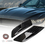 Set di 2 cappe di aspirazione del flusso d'aria decorative per auto, parafango laterale, set di cappe di sfiato per Ford Mustang 2015-2017, nero brillante, For Ford Mustang 2015-2017, Bright Black