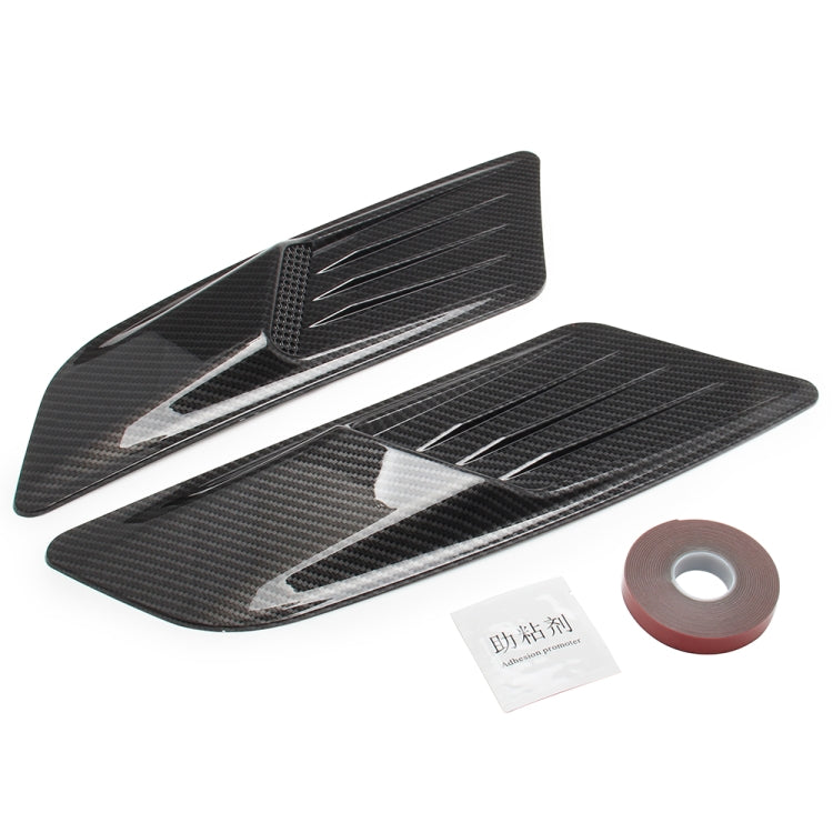Set di 2 cappe di aspirazione del flusso d'aria decorativo per auto, parafango laterale, per Ford Mustang 2015-2017, fibra di carbonio, For Ford Mustang 2015-2017, Carbon Fiber
