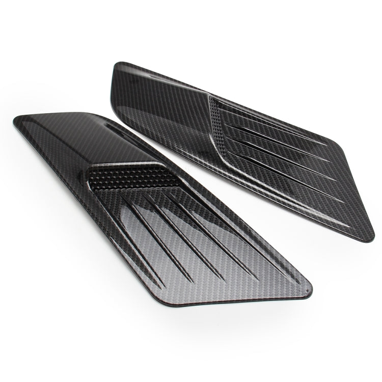 Set di 2 cappe di aspirazione del flusso d'aria decorativo per auto, parafango laterale, per Ford Mustang 2015-2017, fibra di carbonio, For Ford Mustang 2015-2017, Carbon Fiber