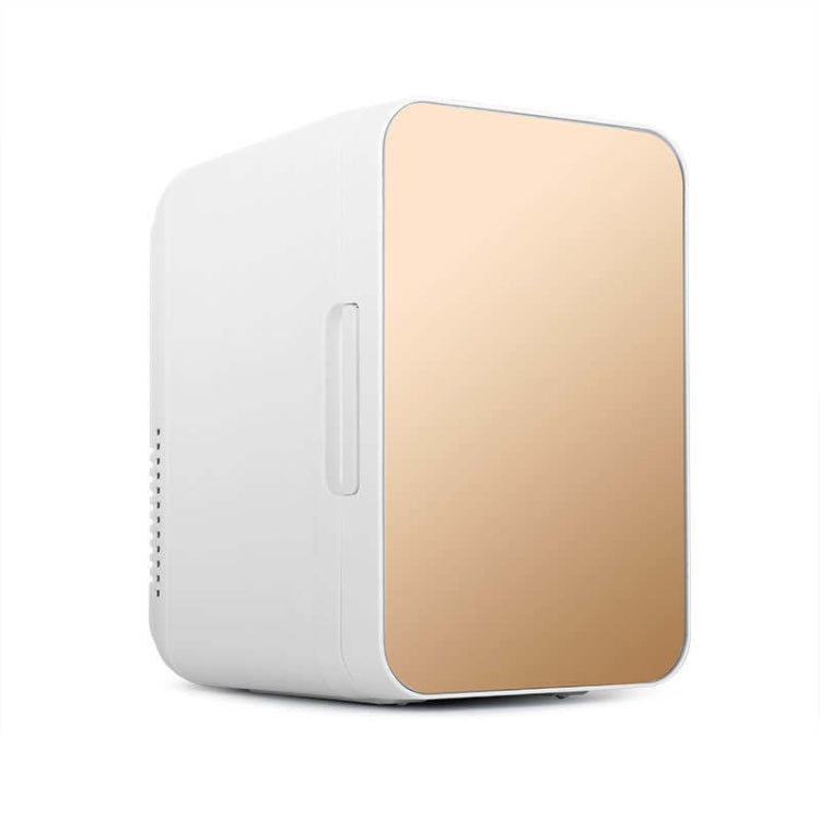 Mini frigorifero per auto/casa con pannello in vetro temperato da 8 litri 37-48 W, 8L US Plug(Gold), 8L US Plug(Silver)
