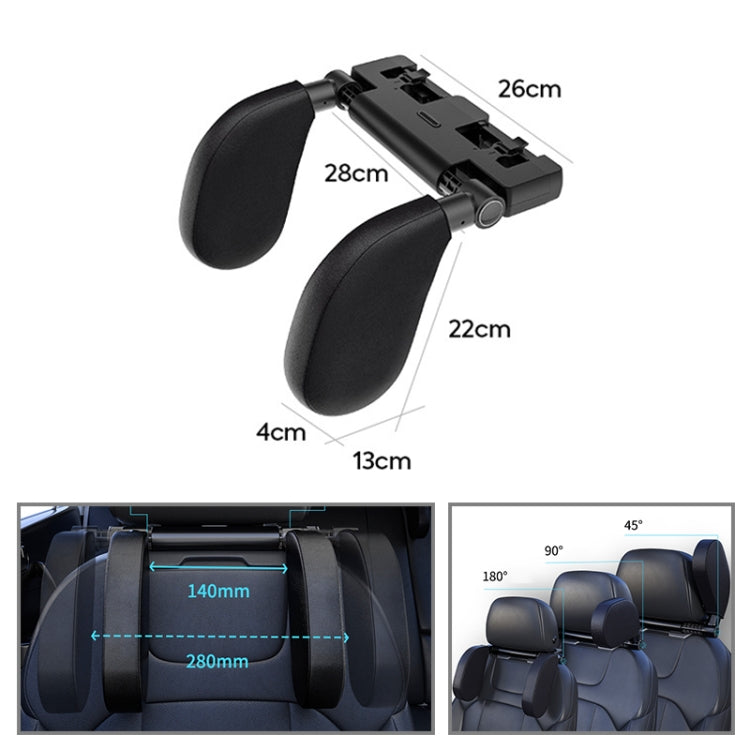 A05 Cuscino del sedile regolabile per poggiatesta in memory foam a forma di U per auto con gancio e supporto per cellulare, A05 (Beige), A05 (Brown), A05 (Red), A05 (Grey), A05 (Black), A05 (Coffee)