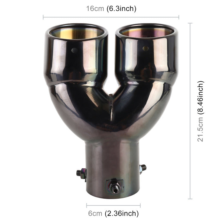 Tubo di punta del silenziatore di scarico a gomito in acciaio inossidabile per styling auto universale, diametro interno: 6 cm, Elbow Inside Diameter: 6cm (Grey), Elbow Inside Diameter: 6cm (Blue), Elbow Inside Diameter: 6cm (Silver)