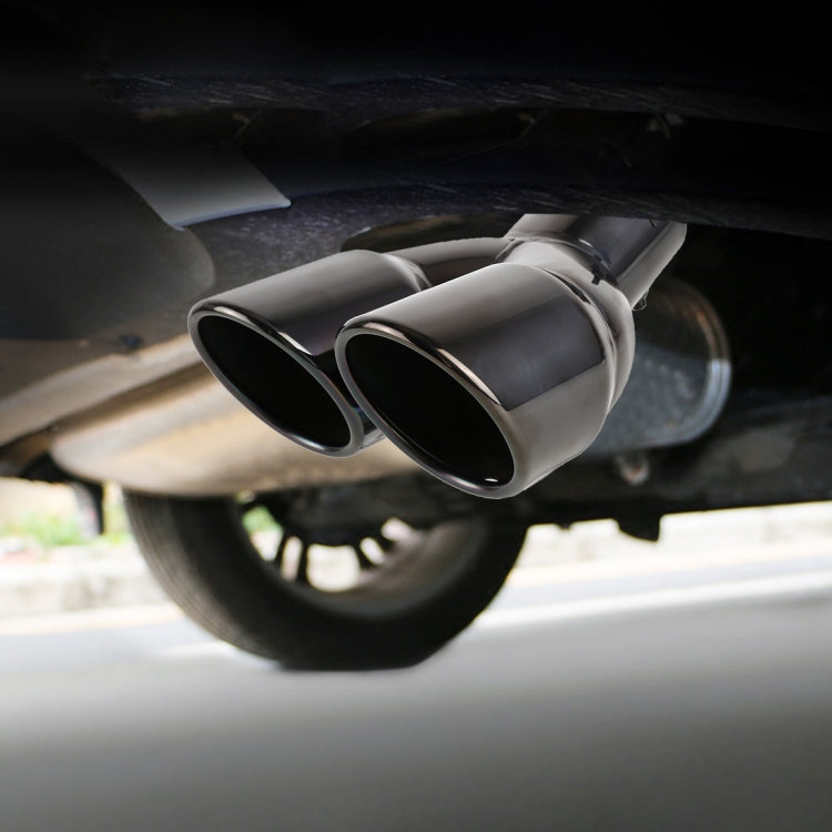 Tubo di punta del silenziatore di scarico a gomito in acciaio inossidabile per styling auto universale, diametro interno: 6 cm, Elbow Inside Diameter: 6cm (Grey), Elbow Inside Diameter: 6cm (Blue), Elbow Inside Diameter: 6cm (Silver)