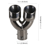 Tubo di punta del silenziatore di scarico dritto in acciaio inossidabile per styling auto universale, diametro interno: 6 cm, Straight Inside Diameter: 6cm (Grey), Straight Inside Diameter: 6cm (Blue), Straight Inside Diameter: 6cm(Silver)