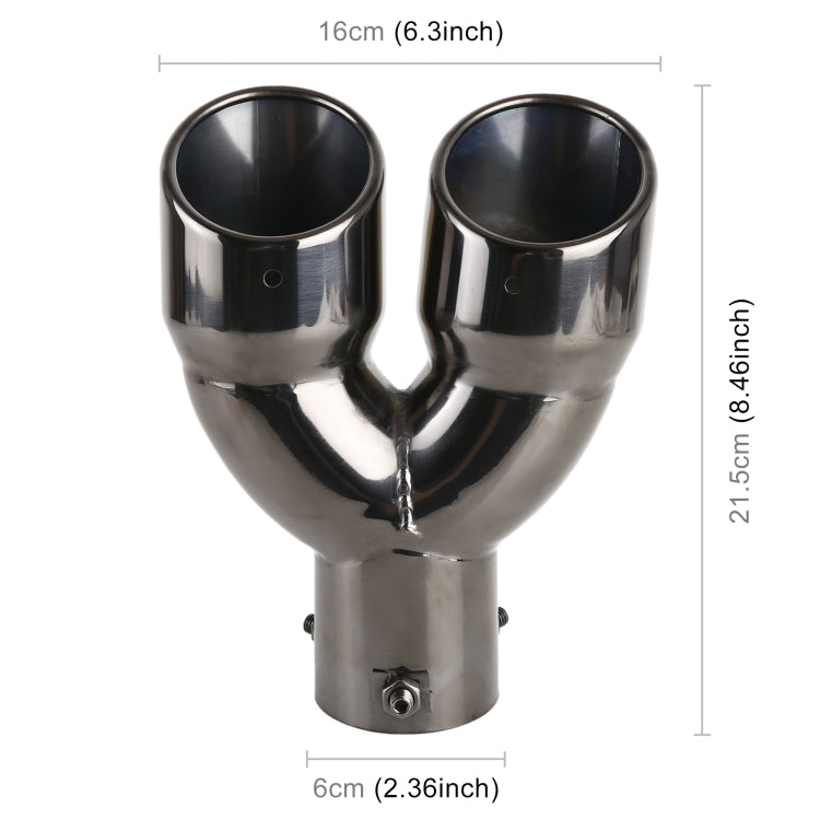 Tubo di punta del silenziatore di scarico dritto in acciaio inossidabile per styling auto universale, diametro interno: 6 cm, Straight Inside Diameter: 6cm (Grey), Straight Inside Diameter: 6cm (Blue), Straight Inside Diameter: 6cm(Silver)