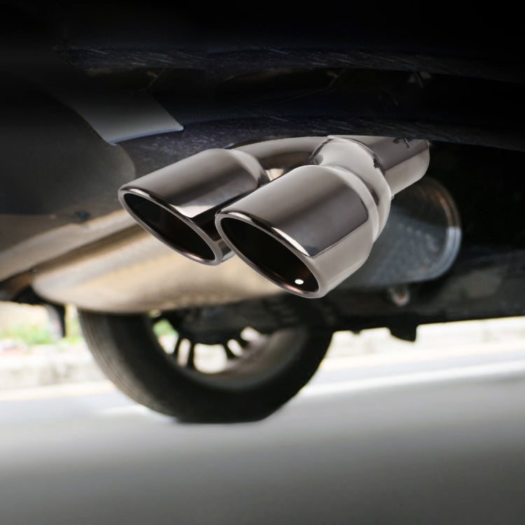 Tubo di punta del silenziatore di scarico dritto in acciaio inossidabile per styling auto universale, diametro interno: 6 cm, Straight Inside Diameter: 6cm (Grey), Straight Inside Diameter: 6cm (Blue), Straight Inside Diameter: 6cm(Silver)