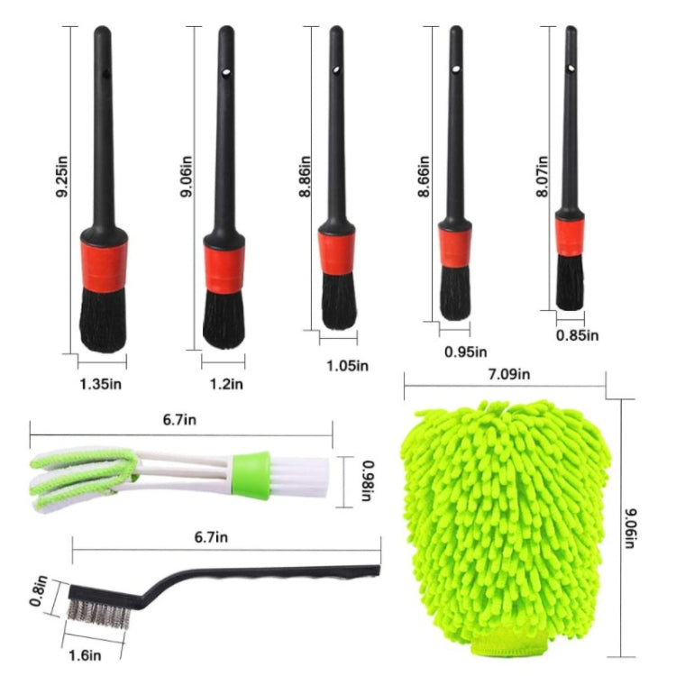 Set di spazzole per pulizia autolavaggio 11 in 1, consegna colore casuale, 11 in 1