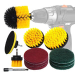 Set di testine per trapano elettrico disincrostante per la pulizia dei vetri delle finestre, pavimenti, pareti, 12 in 1, consegna a colori casuale, 12 in 1, Random Color Delivery