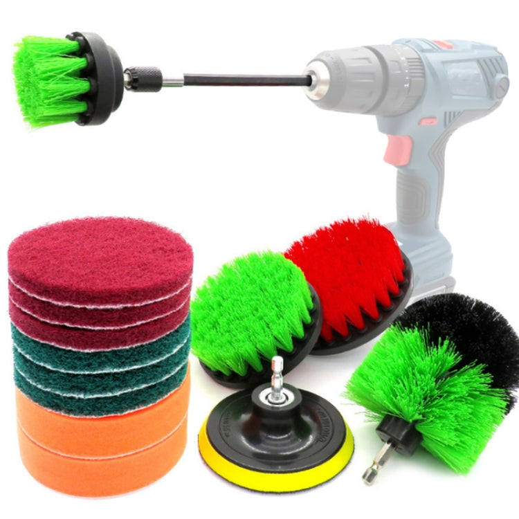 14 in 1 spugna abrasiva da 4 pollici per pavimenti, pareti, vetri, pulizia, disincrostazione, set di testine per spazzole per trapano elettrico, consegna colore casuale, 14 in 1