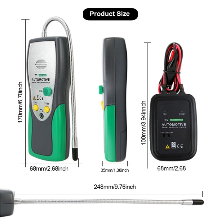 DUOYI DY25 Auto Tester Cavo Cortocircuito e Circuito Aperto Tester Tracer Diagnostica Tone Line Finder, DY25